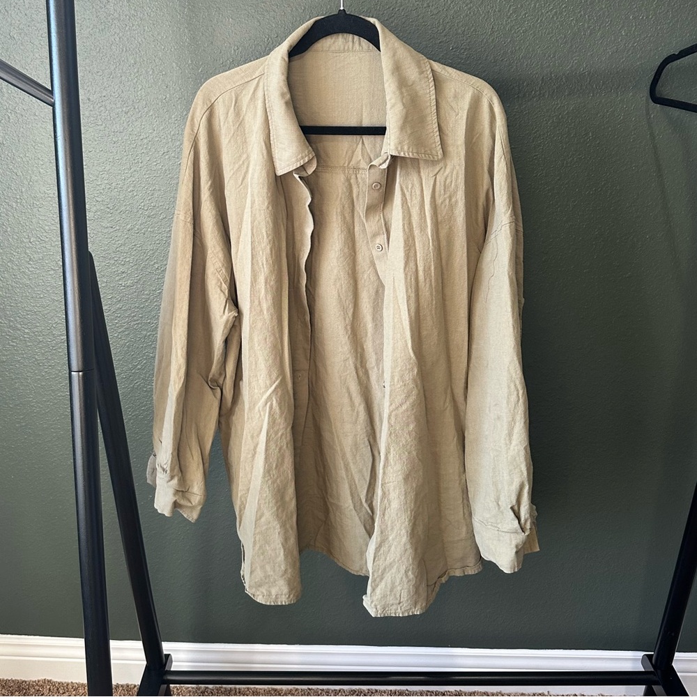 XXL - Light Olive Green Button Up Shirt